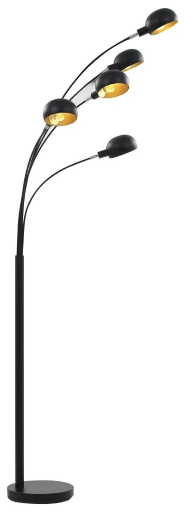 Lampa de podea, negru si auriu, 200 cm, 5 x E14 1, Negru si auriu, Negru si auriu