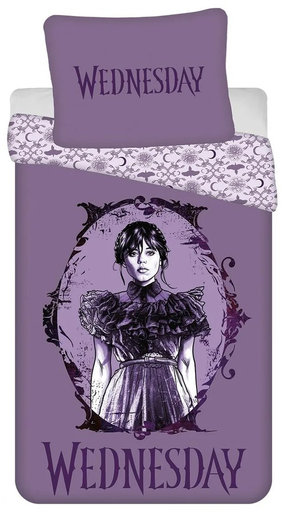 Jerry Fabrics Lenjerie de pat din bumbac WednesdayPurple, 140 x 200 cm, 70 x 90 cm