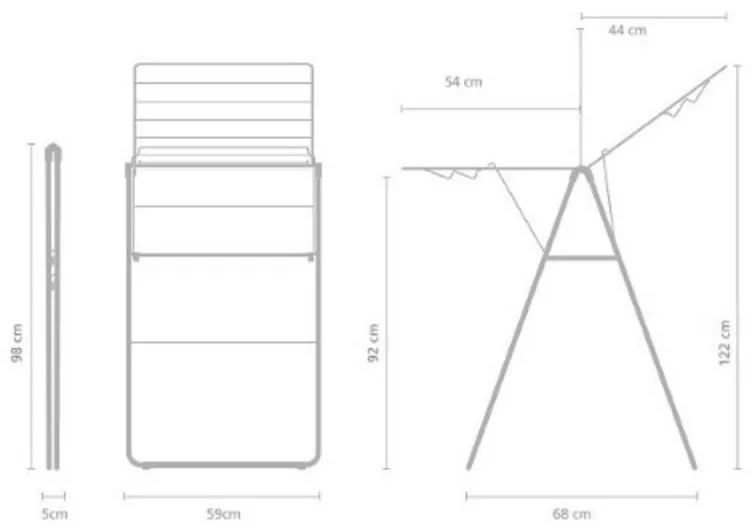 Uscаtor de rufe Brabantia Hangon 1004162, 15 m, 4 umerase, Reglabil, Blocare copii, Negru