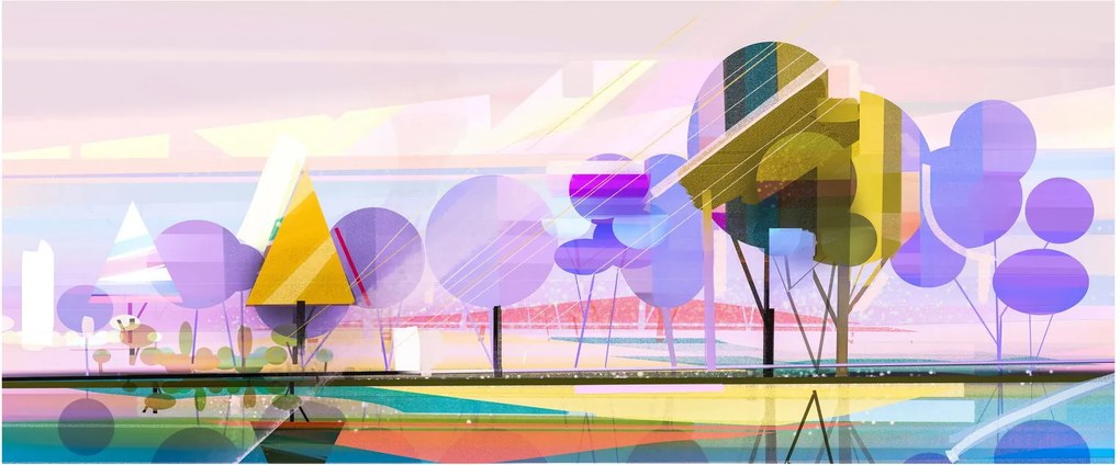 Tablou - Peisaj, abstracție (120x50 cm)
