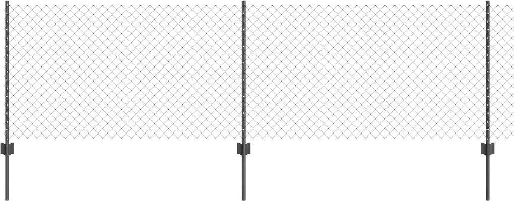 vidaXL Gard cu Stâlp Gri 0,8 x 10 m Oțel și PVC