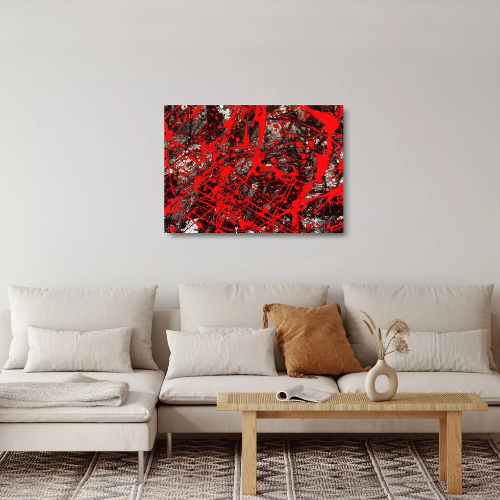 Tablou pe sticlă - Abstracție expresivă (70x50 cm)