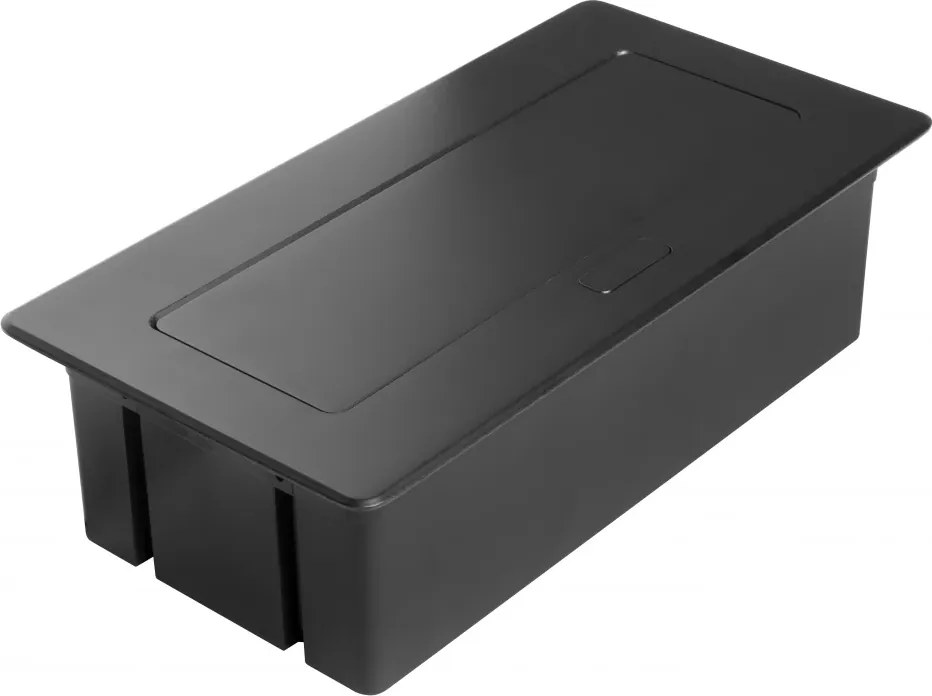 Priza incorporabila in blat Multi Soft GTV, 2 prize Schuko, USB A + C, RJ45, negru, 240 x 120 mm L:240 mm; l:120 mm; H:73 mm, Negru, Aluminiu