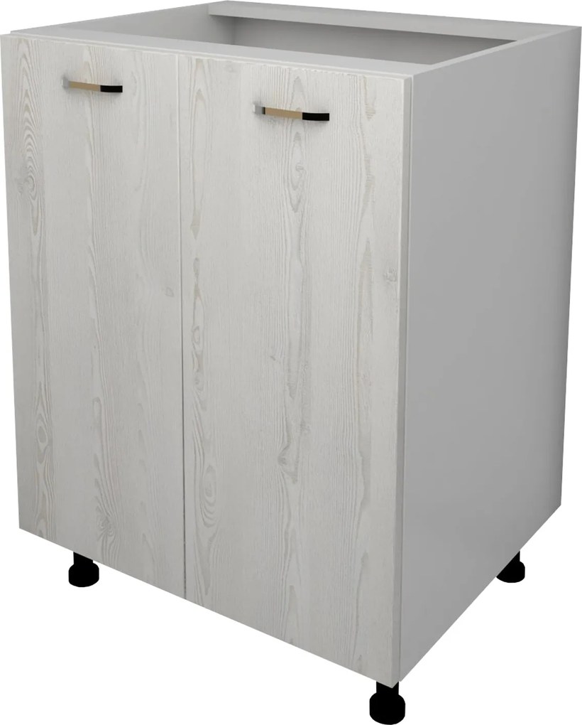 Corp Baza Lecce, 2 Usi, Pin Alb/Alb, 60 x 50 x 80 cm