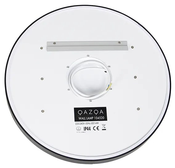 Oglindă de baie neagră 50 cm, cu LED, cu 3 trepte de intensitate și senzor tactil rotund - Miral