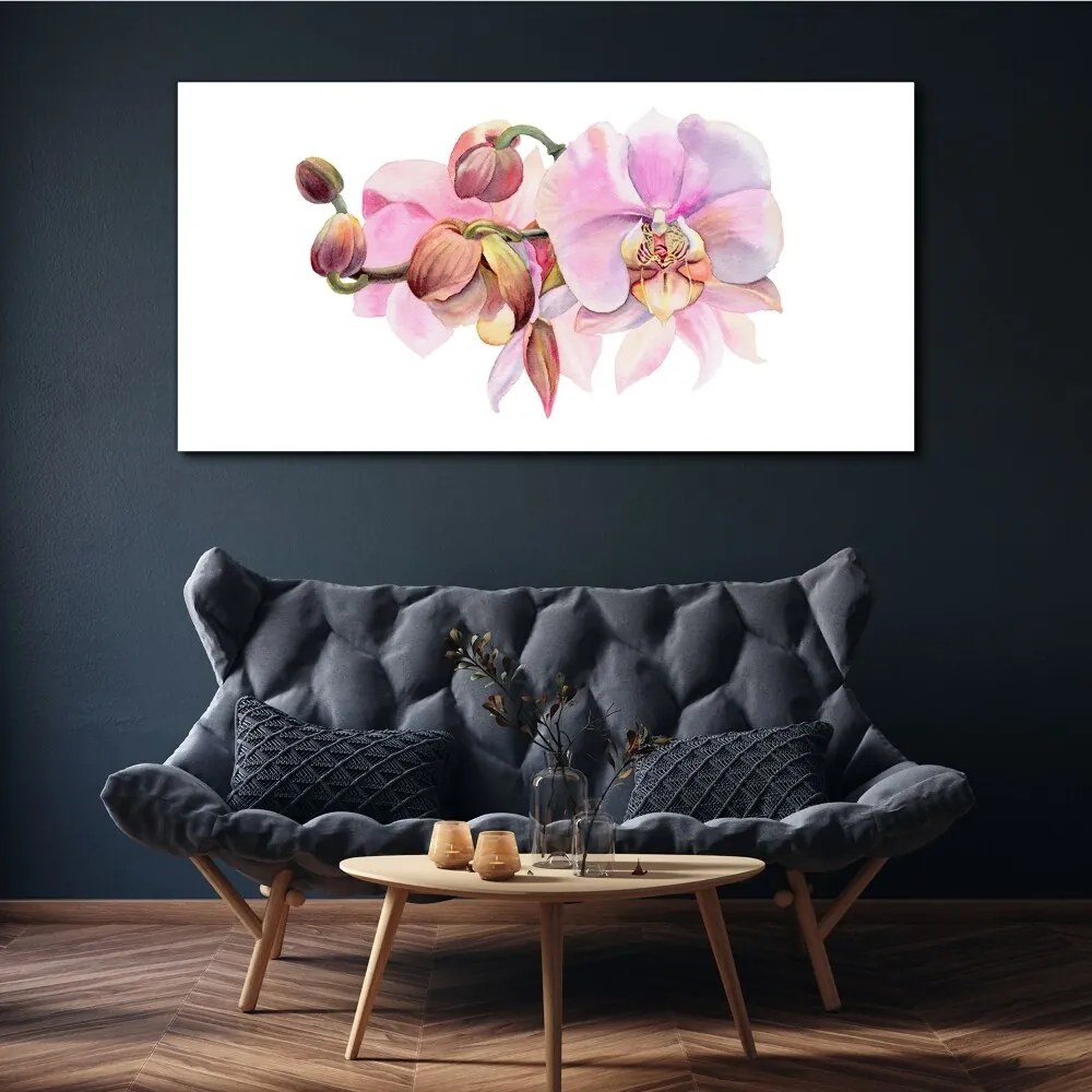 Tablou canvas Acuarela flori de orhidee