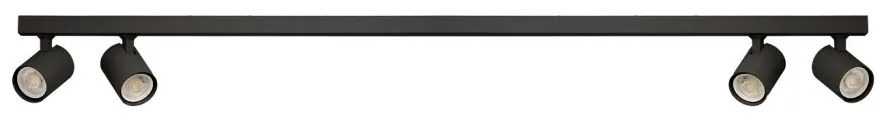Plafoniera liniara neagra cu 4 spoturi EXO 4, 120cm