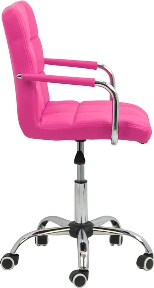 Scaun de birou copii roz din piele sintetică ergonomic si ajustabil OFF 328