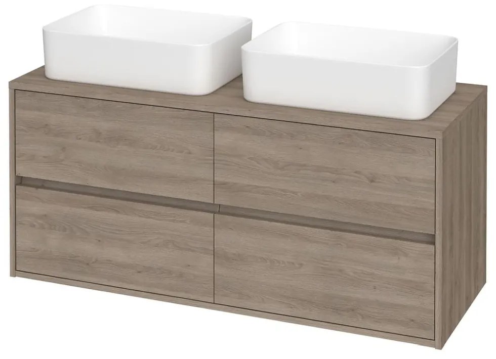 Dulap pentru lavoar, 53x120x45 cm, 4 sertare, stejar Stejar