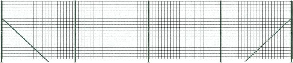 vidaXL Gard plasă de sârmă cu bordură, verde, 2,2x10 m