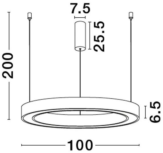 Lustra LED dimabila design circular PERTINO D-48cm