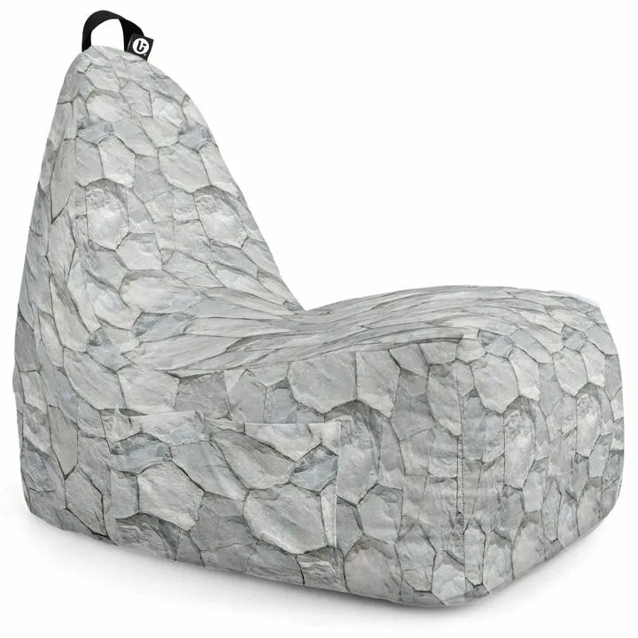 Fotoliu Puf Bean Bag tip Chill XL, Pietre Albe