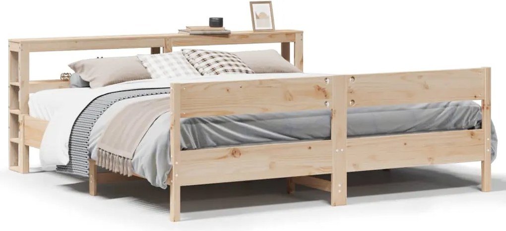 vidaXL Cadru de pat fără saltea, 200x200 cm, lemn masiv pin