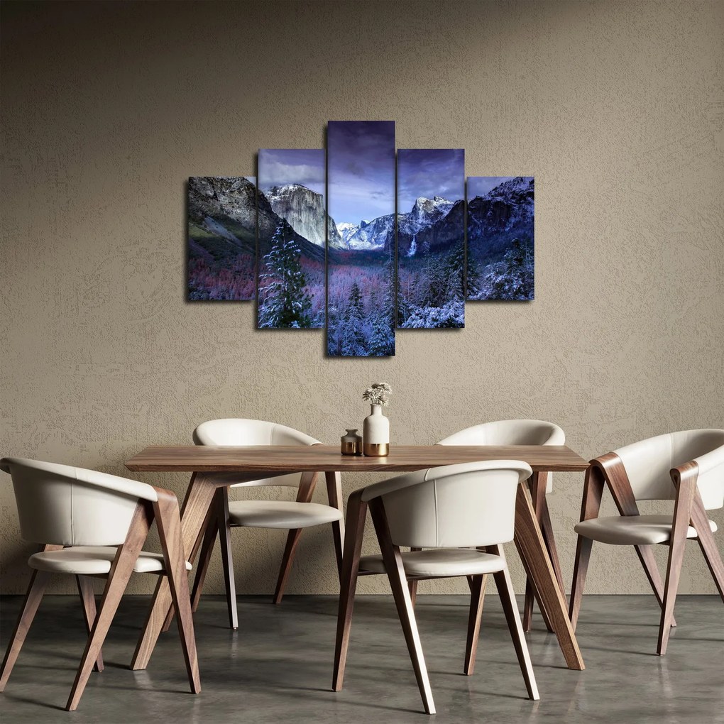 Tablou cu peisaj montan iarna (150x105 cm)