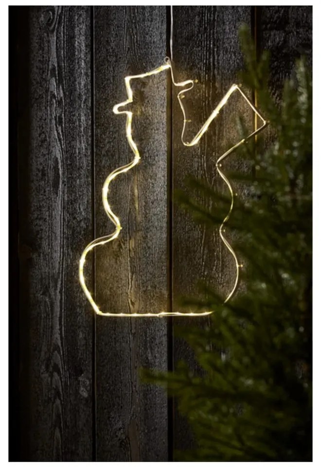 Decorațiune suspendată luminoasă cu LED Star Trading Lumiwall Snowman, înălțime 50 cm