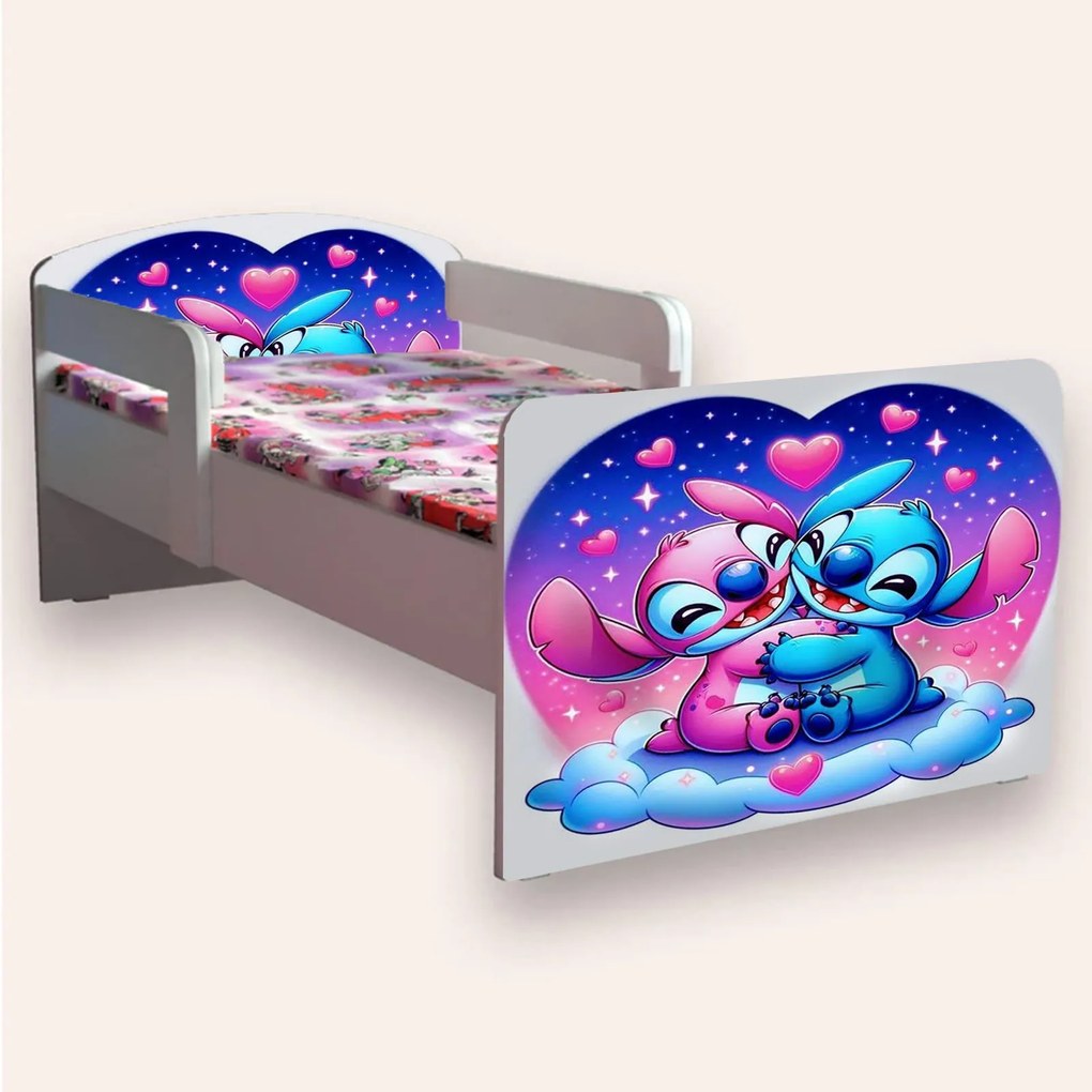 Pat copii Lilo Si Stitch Mare 2-12 Ani Cu Manere Cu Saltea Inclusa 160x80 Cmg49440706986324