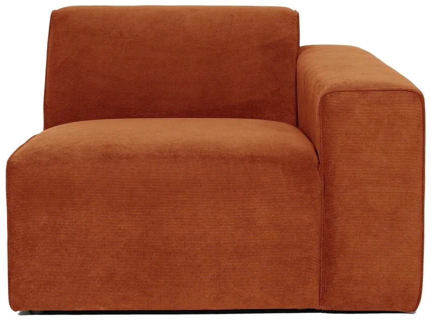 Modul pentru canapea portocaliu din catifea reiată (partea dreaptă) Sting - Scandic