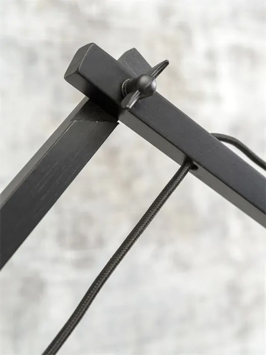 Aplica din bambus cu brat articulat Bali orizontal L negru, 60cm
