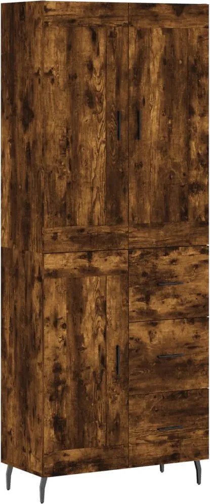 vidaXL Dulap înalt, stejar fumuriu, 69,5x34x180, lemn compozit