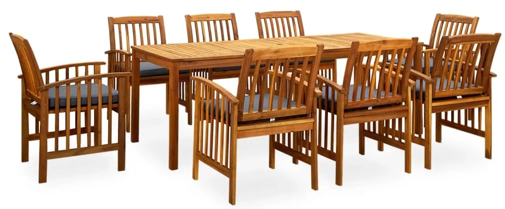 vidaXL Set mobilier de grădină cu perne, 9 piese, lemn masiv acacia