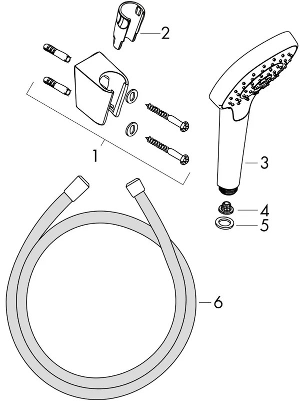 Set para si suport dus Hansgrohe, Croma Select E Vario, furtun 160 cm,crom