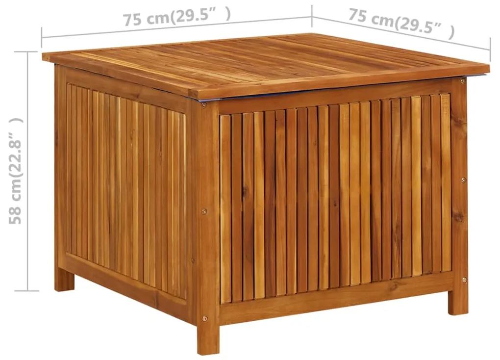 Lada de depozitare gradina, 75x75x58 cm, lemn masiv de acacia 75 x 75 x 58 cm