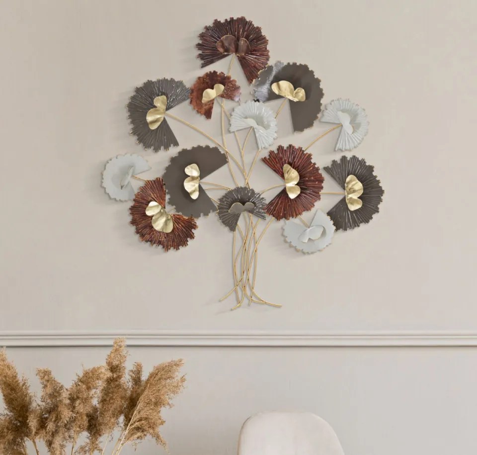 Panou decorativ multicolor din metal, 78x8x80 cm, Reddy Mauro Ferretti