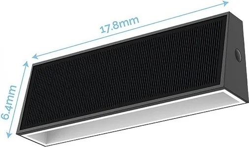 Aplică solară de perete LED Viking, 1,3 W, 3,7 V, IP44, 4000 K, 2000 mAh