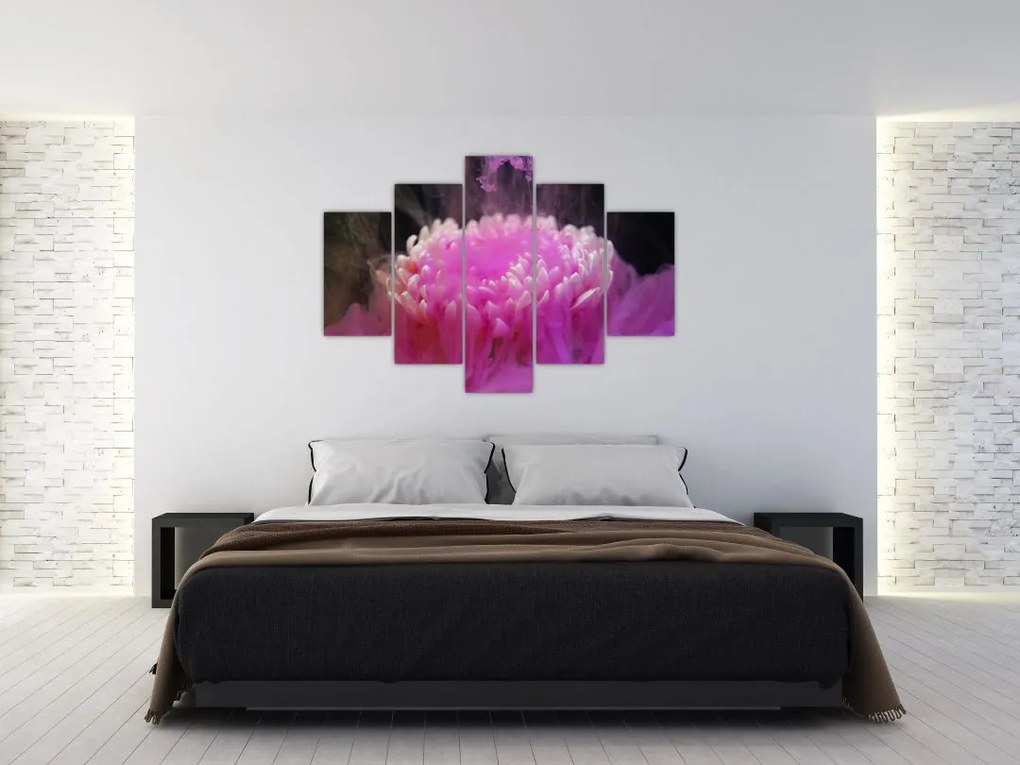 Tablou cu floare în fum roz (150x105 cm)