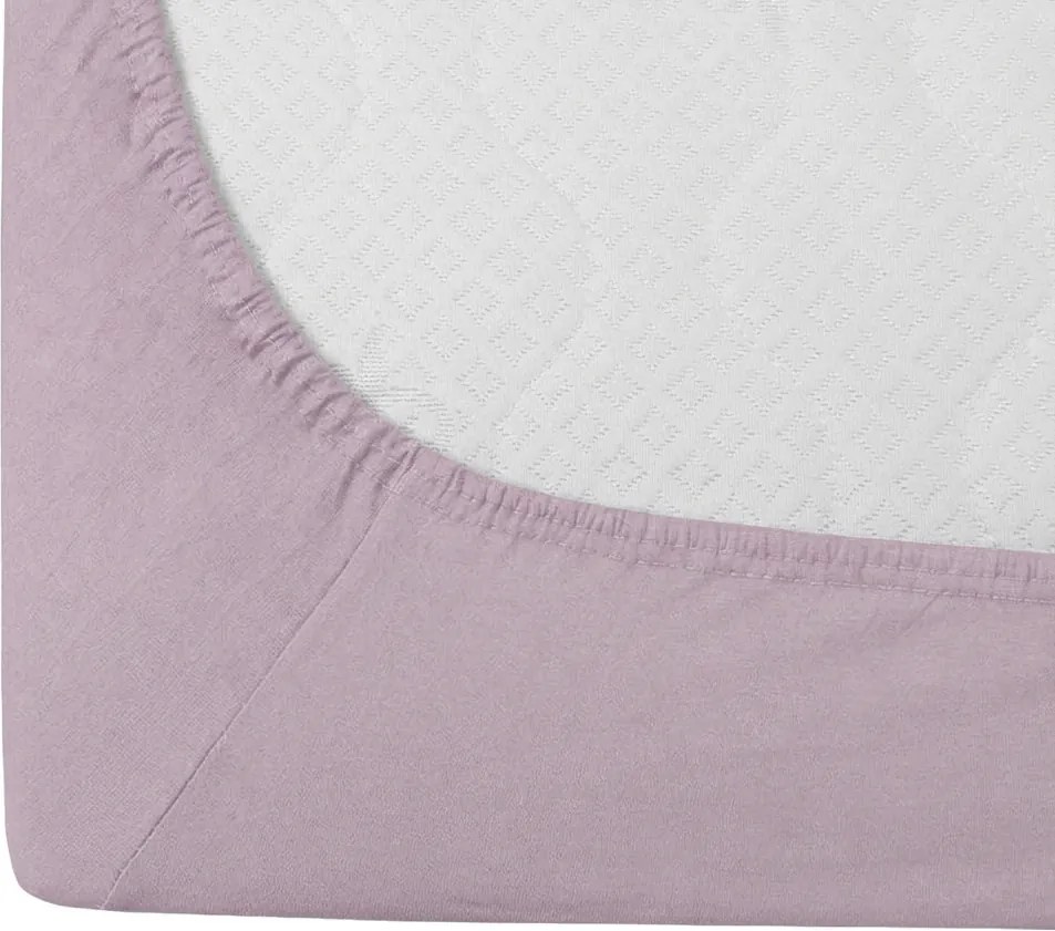 Cearsaf din bumbac cu elastic STANDARD 90 x 200 cm violet deschis