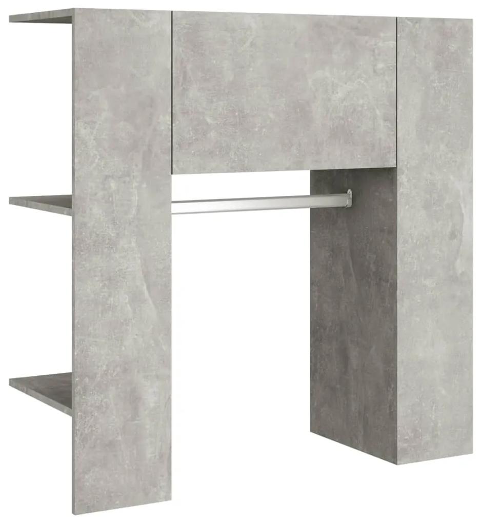 Dulap de hol, gri beton, 97,5x37x99 cm, lemn prelucrat Gri beton, 1, 1