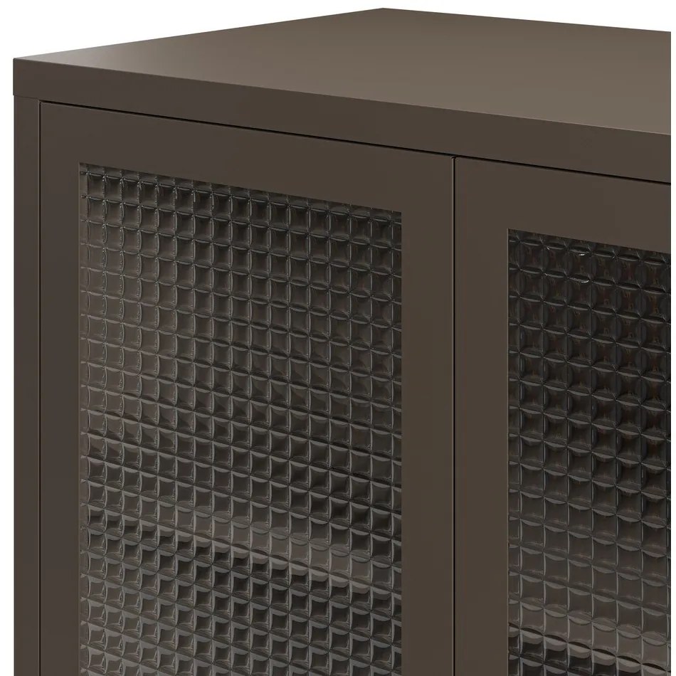 Vitrină gri din metal 70x100x40 cm Layna – Marckeric