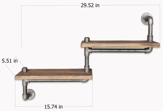 Etajeră de perete BORURAF 35x75 cm molid
