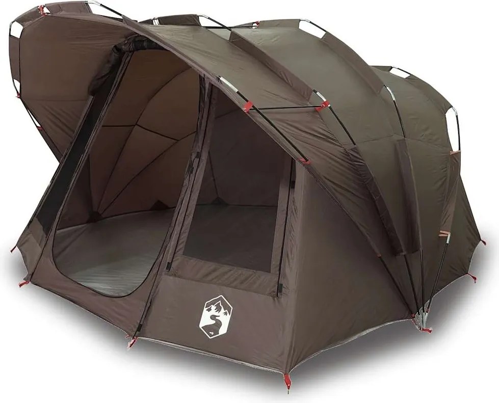 vidaXL Cort de pescuit pentru 5 persoane, maro, impermeabil