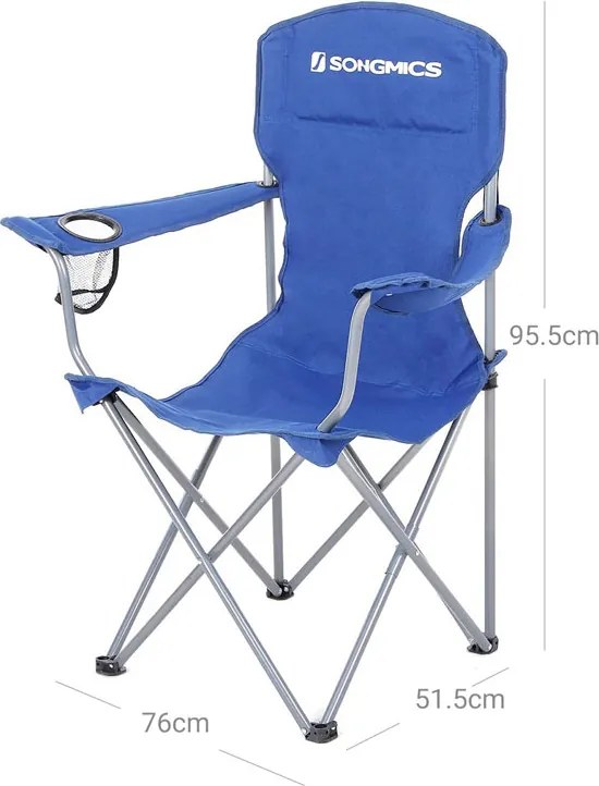 Scaune de camping NOMAD, set 2 buc., albastru SongmicsHome