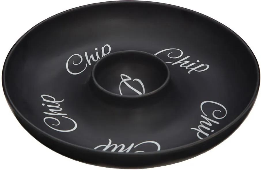 Platou servire cipsuri din ceramică Premier Housewares Mangé, negru