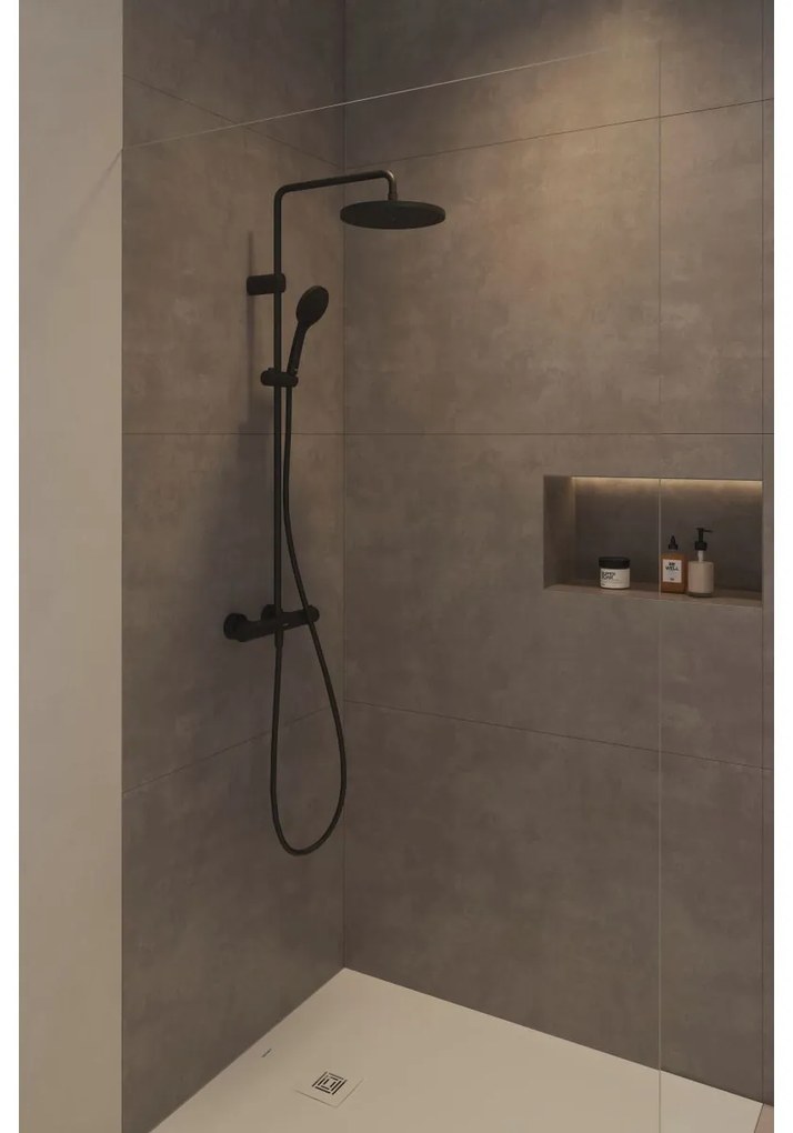 Duravit Shower Systems set de dus perete cu termostat negru TH4282008046