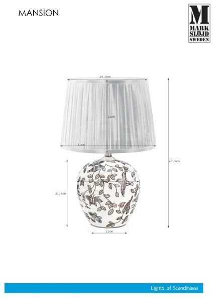 Lampă de masă MANSION 1xE27/60W/230V Markslöjd 107040