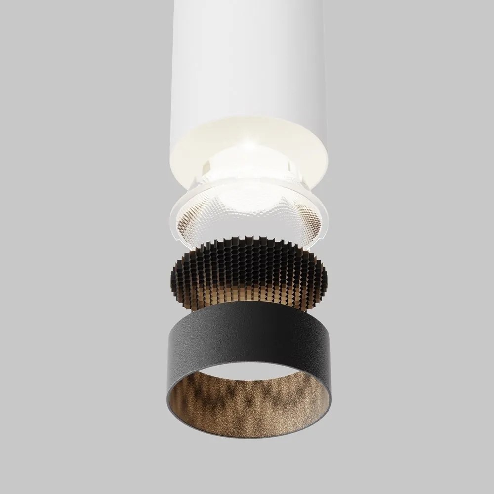 Pendul LED iluminat design tehnic FOCUS D-5,2cm alb