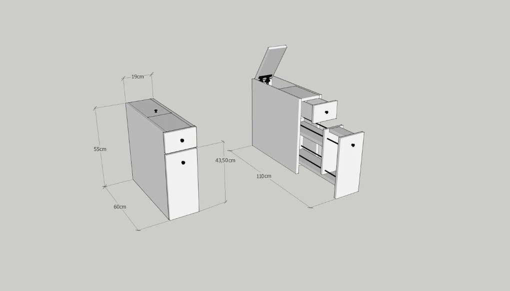 Cabinet de baie Calencia - Anthracite