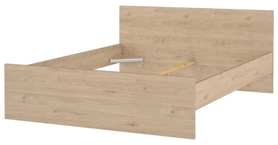 Pat matrimonial în culoare naturală cu aspect de lemn de stejar fără somieră 180x200 cm Naia – Tvilum