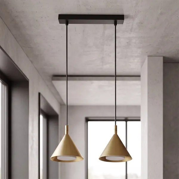 Brilagi - Lustră suspendată pe cablu CONE DOUBLE 2xGX53/15W/230V auriu
