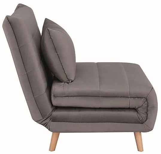 Fotoliu extensibil Culoare Gri, SPIKE VELVET