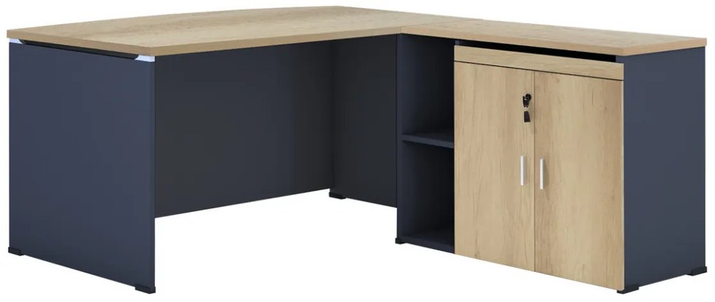 Birou Lotus Oak, Antracit 180x160x75 cm