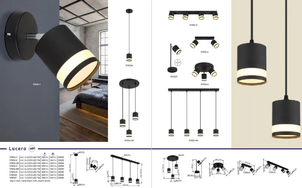 Plafoniera cu 2 Spoturi directionabile metal negru LUCERO
