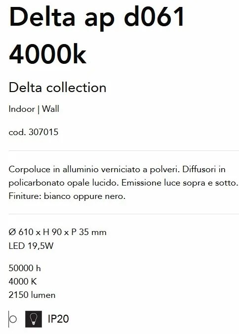 Aplica LED iluminat ambiental Delta ap d061 4000k