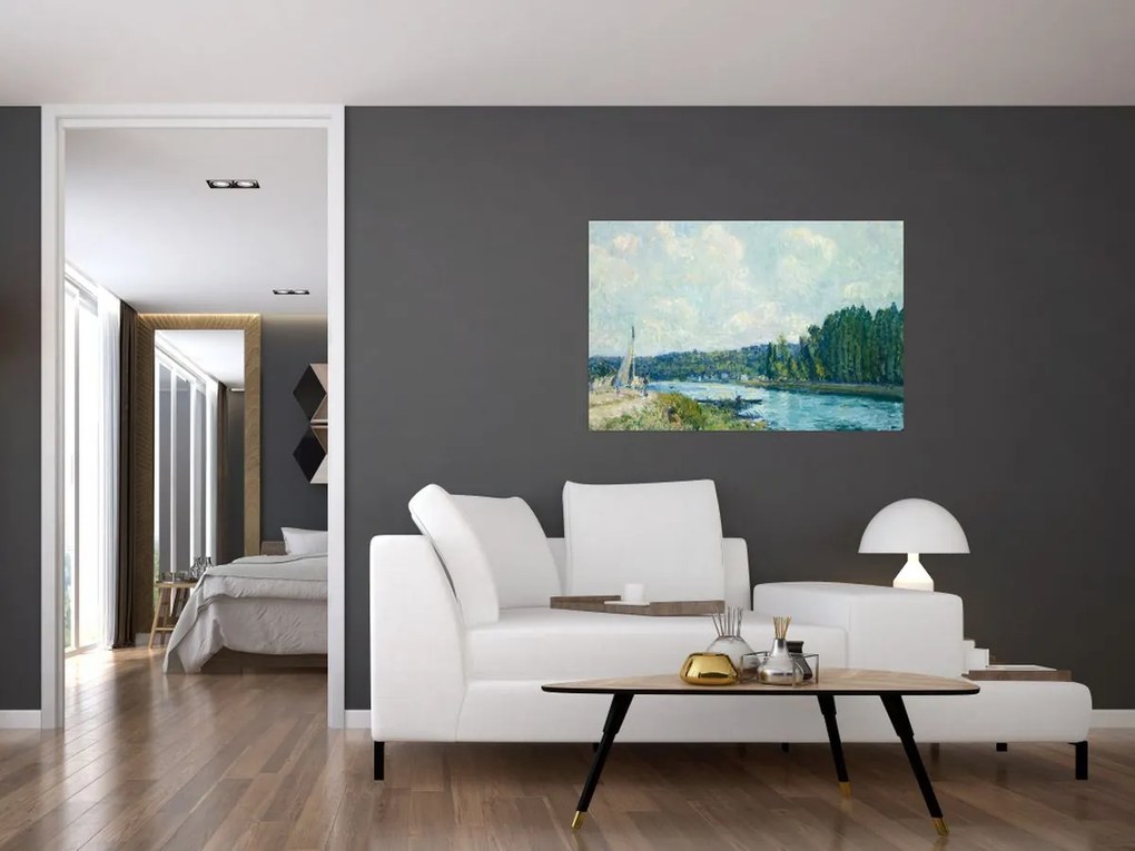 Tablou - Alfred Sisley, The Banks of the Oise, reproducere (90x60 cm)