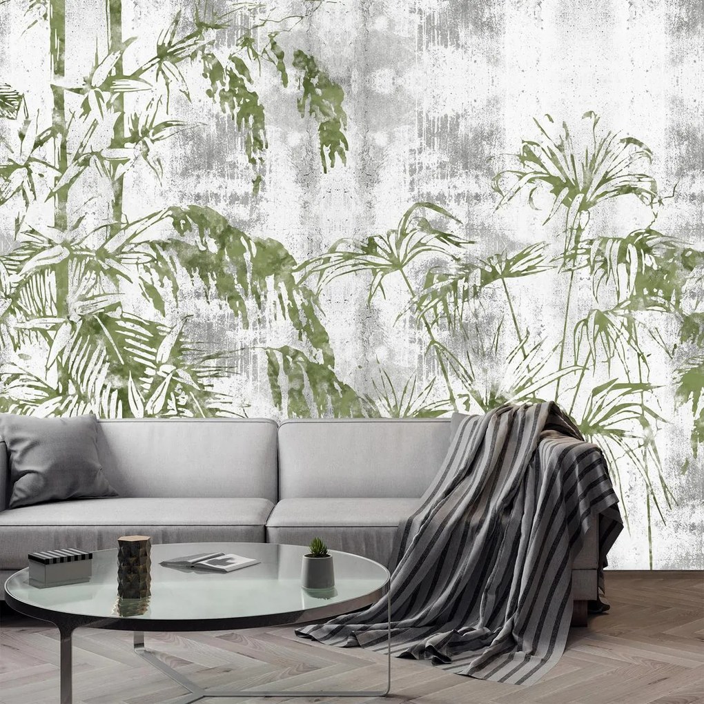 Fototapet - Plante într-un perete de beton (147x102 cm)