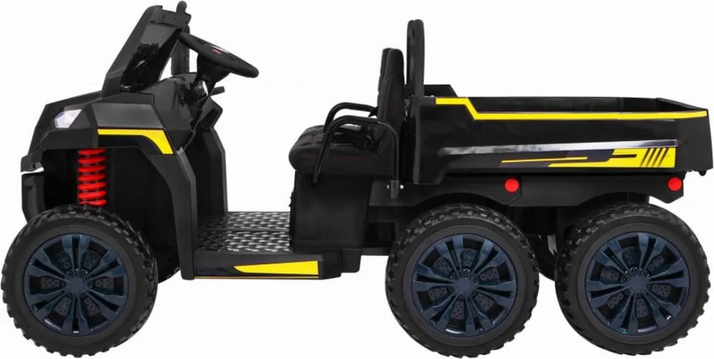 Masinuta Electrica cu acumulator pentru copii NOVOKIDS™ Farmer Beast Buggy, 6 roti, 2 locuri, Cu remorca si faruri luminoase, Roti din Cauciuc EVA,