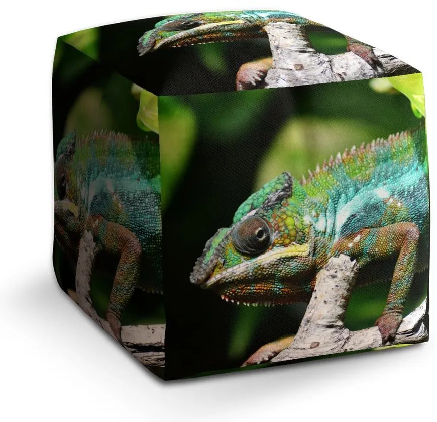 Taburet Cube cameleon, verde
